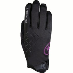 женские перчатки Roeckl Espa чёрно-гранатовые